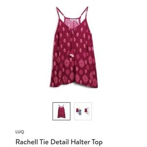 LQU Rachell Tie Detail Halter Top